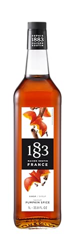 1883 Maison Routin Premium Pumpkin Spice Syrup Flavoured Syrup for Coffee Desserts Cocktails Natural Flavour Vegan-Friendly Allergen-Free and No Artificial Colours - 1L Glass Bottle