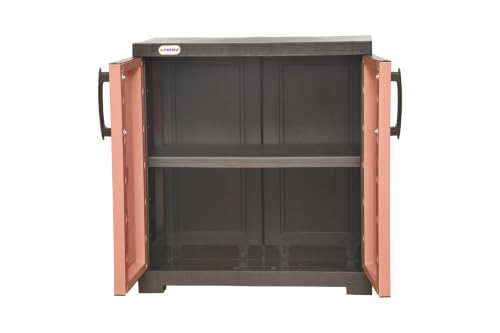 Image of Prima Viva-1 Plastic Storage Cabinet (Small H 2 Ft x W 2 Ft x D 1.6 Ft) | 2 Compartments Multipurpose Organizer for Home & Office | Strong, Stylish & Spacious Cupboard for Clothes & Essentials