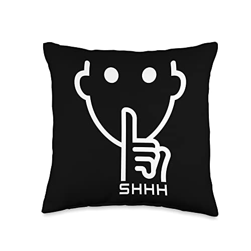 Shhh… Quiet Sign, Silence, Tranquility Peace Meditation Throw Pillow