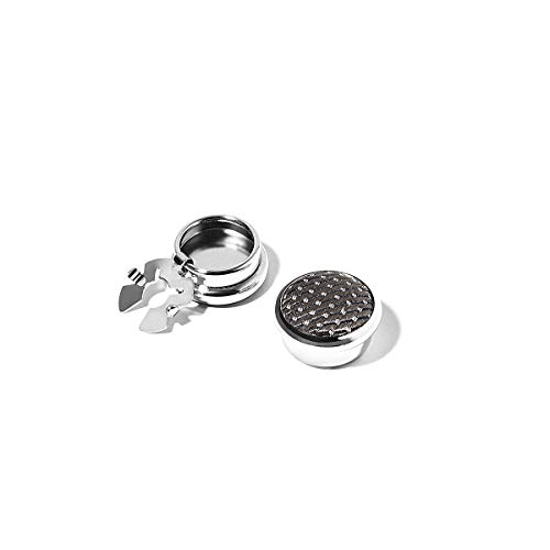 BRERA67 Cubre Botones y Gemelos para Camisa de Hombre, Made in Italy, Button Cover, Gemelos Boda Gris de Punto, Complementos Elegantes y Originales para Caballero
