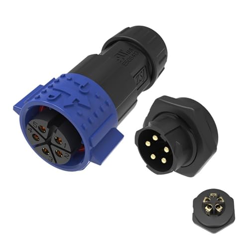 Connecteur M19 à vis 5 broches étanche IP67 pour panneau à fil Lot de 2