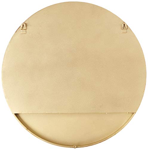Amazon Brand - Rivet Modern Round Hanging Mirror With Shelf, 18" Diameter, Brass #TOP2