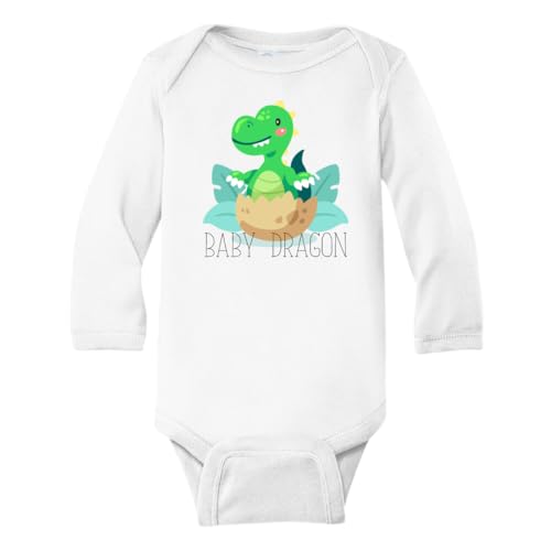 Image of MangoHouse Cute Baby Bodysuit Baby Dragon Shirt Premium Custom Baby Clothes Unisex Baby Announcement Gift for Mom Newborn Outfit