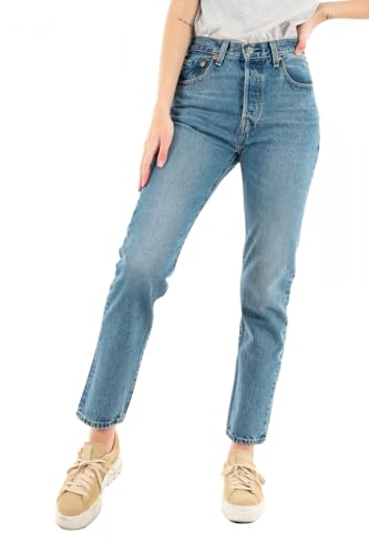 Levi's 501 Crop, Jeans Donna, Medium Indigo Worn In, 24W / 26L