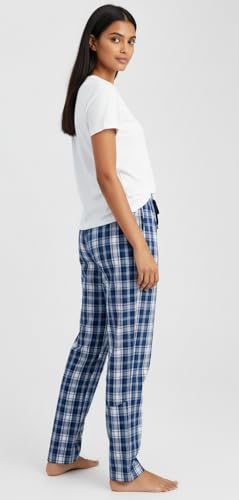 Image of Womens Multicolor Cotton Checkered Pyjama | Checks Pajama for women with Elastic & Drawstring Plus Size (S TO 8XL)