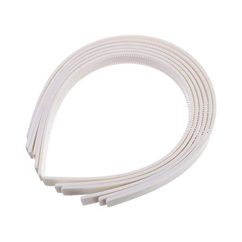 Lurrose 50pcs White Craft Plastic Headbands Plain No Teeth Diy Hair Bands Plain Headbands Hair Accessories