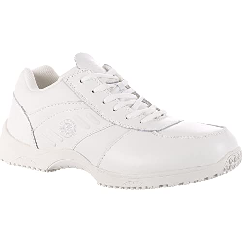 SlipGrips Stride Lace-Up Slip Resistant LoCut Athletic, White, Size 13(W)