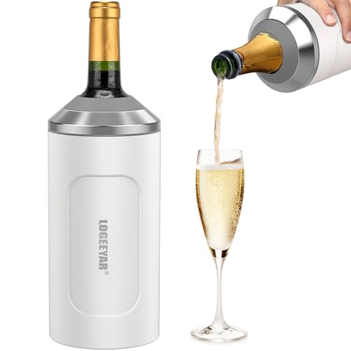 Rafraîchisseur de Bouteille de Vin et Champagne avec Couvercle, Portable 750ml Refroidisseur à Vin en Acier Inoxydable, Cadeaux pour les Amateurs de Vin...