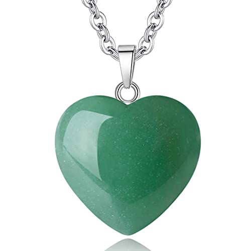 Green Aventurine Crystals Necklaces Heart Love Real Crystal Reiki Energy for Women Mothers Day Gift Christmas