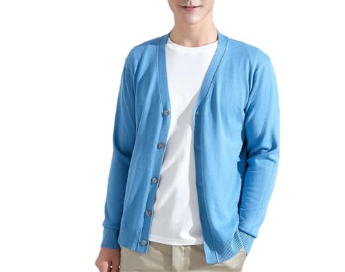 Men's Winter Knitting Cashmere Wool Blend Cardigan Outerwear V