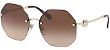 3N Bvlgari BV6122B 278/13 Gold BV6122B Round Sunglasses Lens Category 3 Size 58mm
