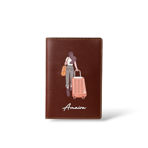 Image of Unisex Passport Cover for Men & Women | Printed, Classy & Stylish | Vegan Leather Passport Cover for Travel (Brown)