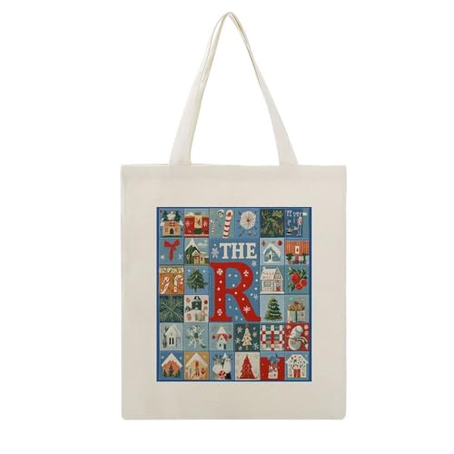 Personalize Name Santa Claus Christmas Nursery Women Canvas Tote Bag for Shopping Gym Travel Beach Bag