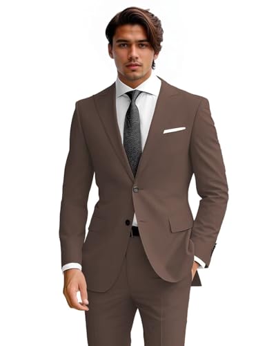 Mens Suits Slim Fit 2 Piece，Big and Tall Suits for Men Elegant Men's Suit Men Wedding Suit Wedding Business