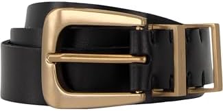 AllSaints womens 1 Inch Belt With 2 Metal Keepers and Metal Tip