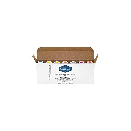 AmeriColor Food Coloring - Electric Kit - Soft Gel Paste, 7 .75 Ounce Bottles