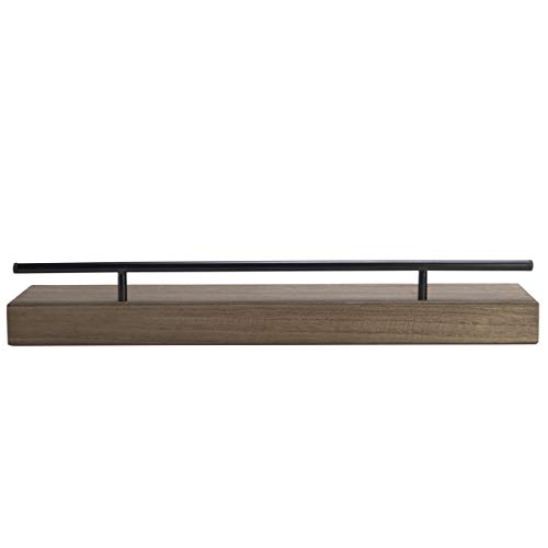 MELANNCO Floating Railing Shelf for Bedroom, Living Room, Bathroom, Kitchen, 24-Inch, Natural