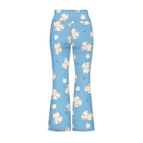 Cat Yoga Pants Flare Leggings for Girls Crossover High Waisted Dance Pants for Teens 9-10 Years3
