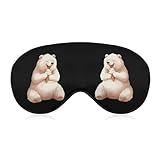 Polar Bear Ice-Cream Funny Sleep Mask Blindfold Eye Cover with Adjustable Strap for Sleeping Light Blocking Men Women