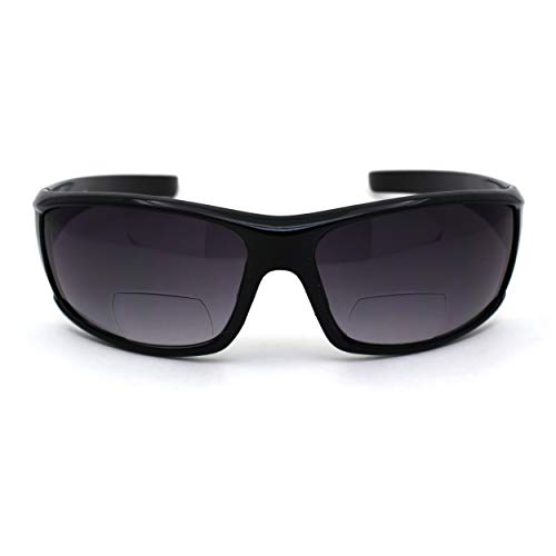Mens Rectangular Warp Plastic Sport Bi-focal Reading Lens Sunglasses2