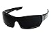 Locs Men's Rectangular Hardcore Black Wrap 63mm Sunglasses (Block Logo)