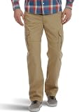 Wrangler Men's Relaxed Fit Cargo Pants with Stretch Elmwood Khaki Size 36x32