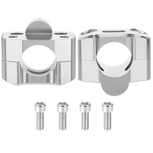 Tunejoy Motorrad Lenkererhöhungen 28 mm Motorrad Lenkerklemmen Adapter Aluminium für ATV Dirt Pit Bike Silber