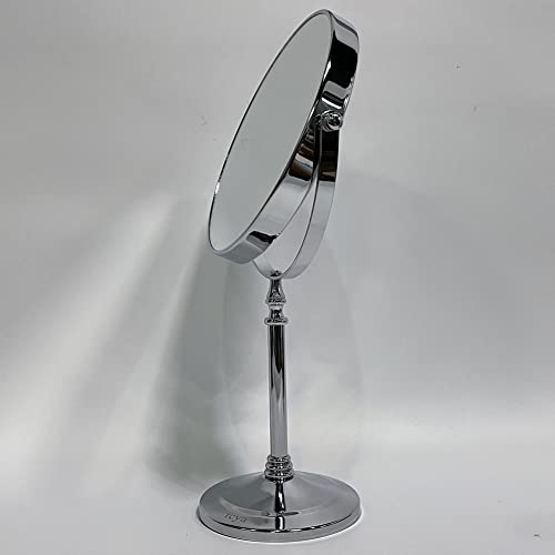 Fcya Makeup Mirror,Magnifying Mirror 1/20X Magnification, Large Table Top Two-Sided Swivel Vanity Mirror, Chrome Finishstyle 1-8 Inches #TOP1