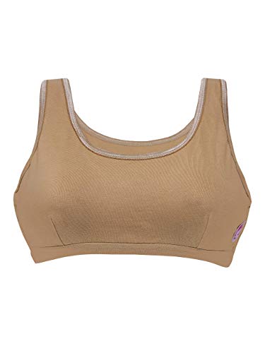 Cotton Girls Beginner Training Sports Teenager Bra With Double Front Layering Wide Strap, Non Wired - Pack Of 5 For Girls - Xx Small #TOP4