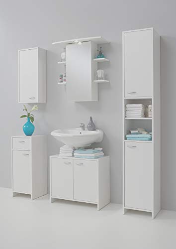 FMD Bathroom Cabinet Madrid 2, w/h/d 32.5 x 79.0 x 33.0 cm, White FMD Bathroom Cabinet Madrid 2, w/h/d 32.5 x 79.0 x 33.0 cm, White