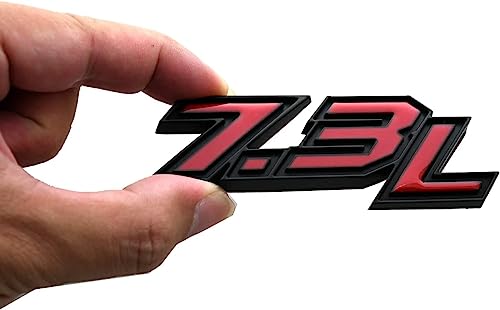 Image of 2pcs New 7.3L Emblems 3D Turbo Diesel Side Badge Nameplate Logo (Red)