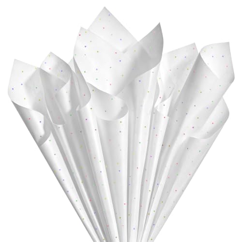 White Tissue Paper for Gift Bags 19.7 x 27.6 Inch, Wrapping Paper for DIY