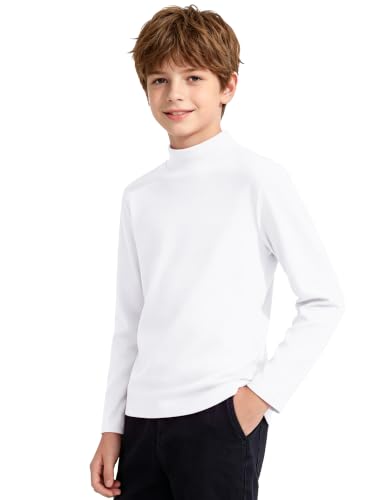 Image of Auranso 3 Pack Boys Turtleneck Long Sleeve Shirts Girls Kids Warm Tops