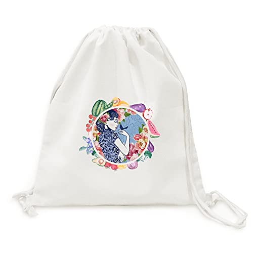 Sac en tissu pliable à sangle Beauty Gift motif oiseau et fleur pour offrir