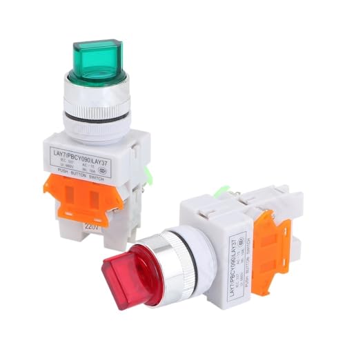 Interrupteur sélecteur 22mm 380V bouton marche arrêt rotatif rouge 2 positions