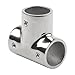 ArtHoval 316 Stainless Steel Pipe Tee Connector, Three-Way Joint for Outdoor, for Marine, and Industrial Use, Silver