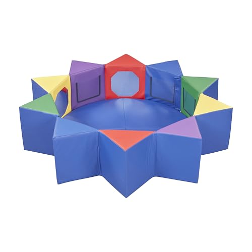 ECR4Kids SoftZone Wall of Mirrors, Activity Center, Assorted, 3-Piece