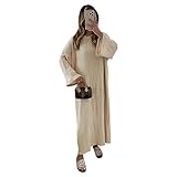 Fordeal Women's Loose Dress, Long Sleeve Dresses for Women, Muslim Dress, Kaftan Abaya (Off White)