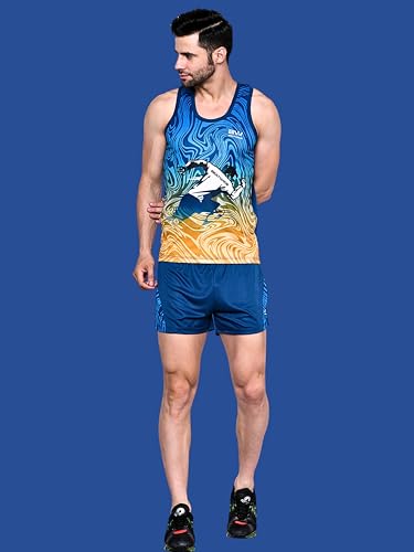 Image of Men's 100% Polyester Sublimation Printed Athletic Running Vest | Lightweight Sports Costume for Gym, Jogging & Training