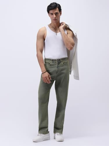 Image of Urbano Fashion Men's Straight Fit Heavy Washed Jeans Stretchable