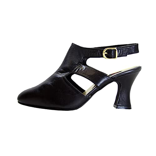 Peerage Jorja Women's Wide Width Louis-Heel Leather Dress Pumps3