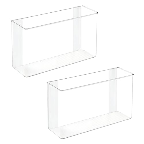mDesign Plastic Adhesive Mount Storage Organizer Container for Kitchen or