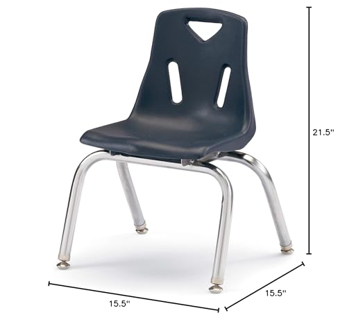 Image of Jonti-Craft Berries 8142JC1112 Stacking Chair with Chrome-Plated Legs, 12 inch Height, Navy