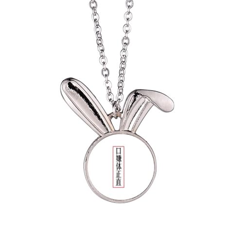 Collier lapin japonais anti-allergie avec pendentif caractères chinois durables