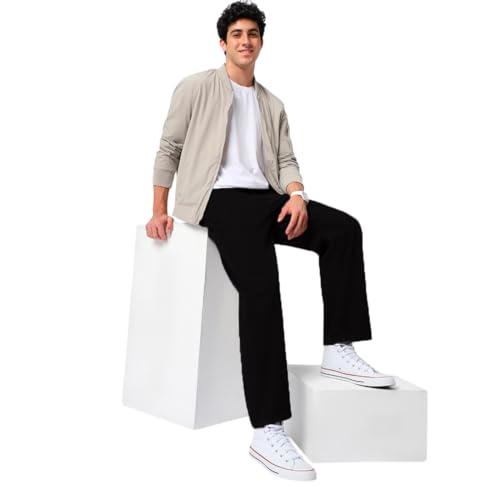 Image of Men's Denim Cotton Blended Oversized Loose Baggy Fit Jeans Pants for Men