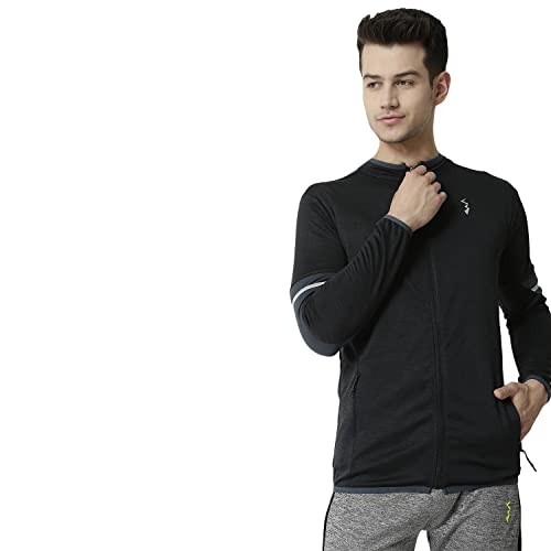 Veste de sport en polyester running et fitness homme Campus Sutra veste zippée noire