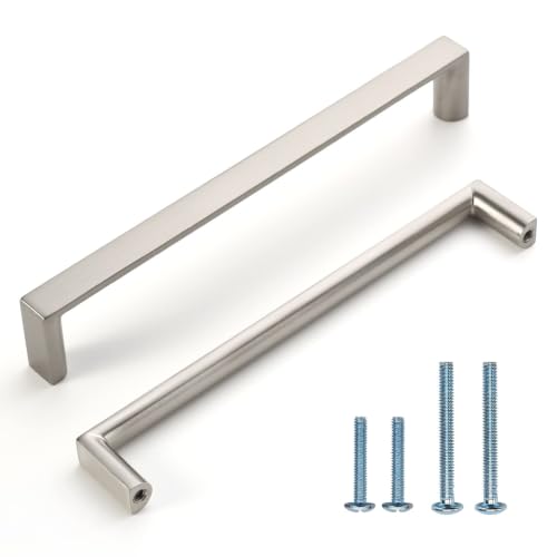 Image of 6 Pack 6.3 Inch(160mm) Kitchen Cabinet Handles Brushed Satin Nickel Cabinet Pulls