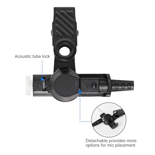 BLISCENTLY Akustikschlauch Nur-Hör-Headset für 2-Wege-Radios (3,5 mm) - Klare Spiralschlauch-Ohrhörer-Audiokit, kompatibel mit Funkgeräten und Transceivern - Schwarz.