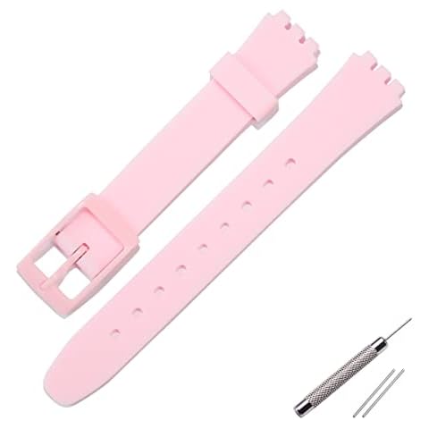 WRISTARMOR 12 mm Silikonarmband Ersatz für Swatch LL118/LB153/LN153/LB170E/LK396/LK390/LK354D/LP159/LW167/LL123 Damen Lady Silikonarmband Schweißfeste Dornschließe Uhrenarmband Cover