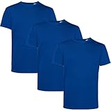 Men’s T-Shirts Multipack | Crew Neck Short Sleeve | 100% Cotton | Casual, Gym, Work, DIY, or Events | Comfortable & Durable Plain T-Shirts | Pack of 3 Royal Blue XL